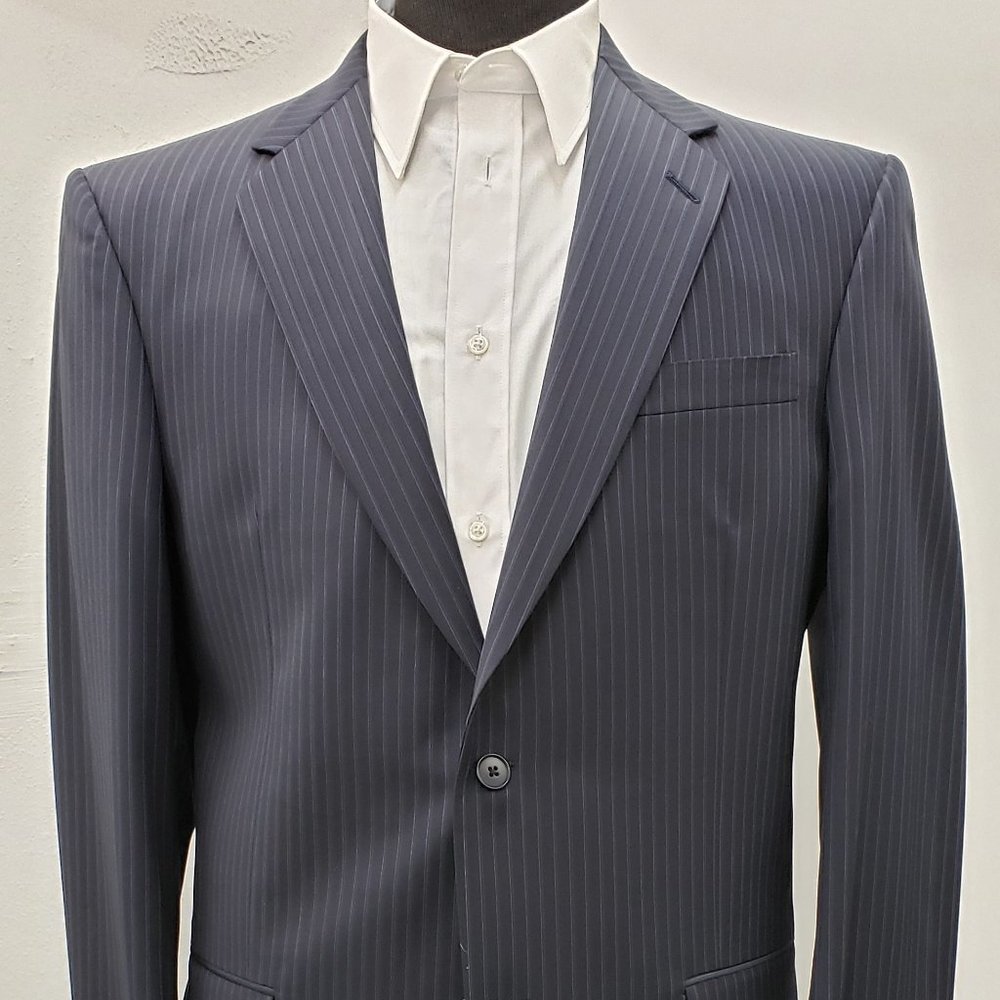 Murano Two Button Navy Striped Suit